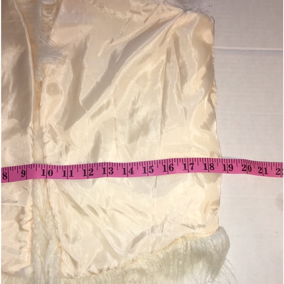AERO S/P WHITE/IVORY FAUX FUR LONG-SHEARLING VEST. Finished Pink Lining - Picture 6 of 16